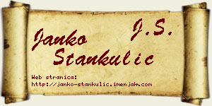 Janko Stankulić vizit kartica